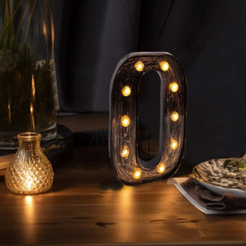 Antique Black Industrial Style LED Marquee Letter Light "O"