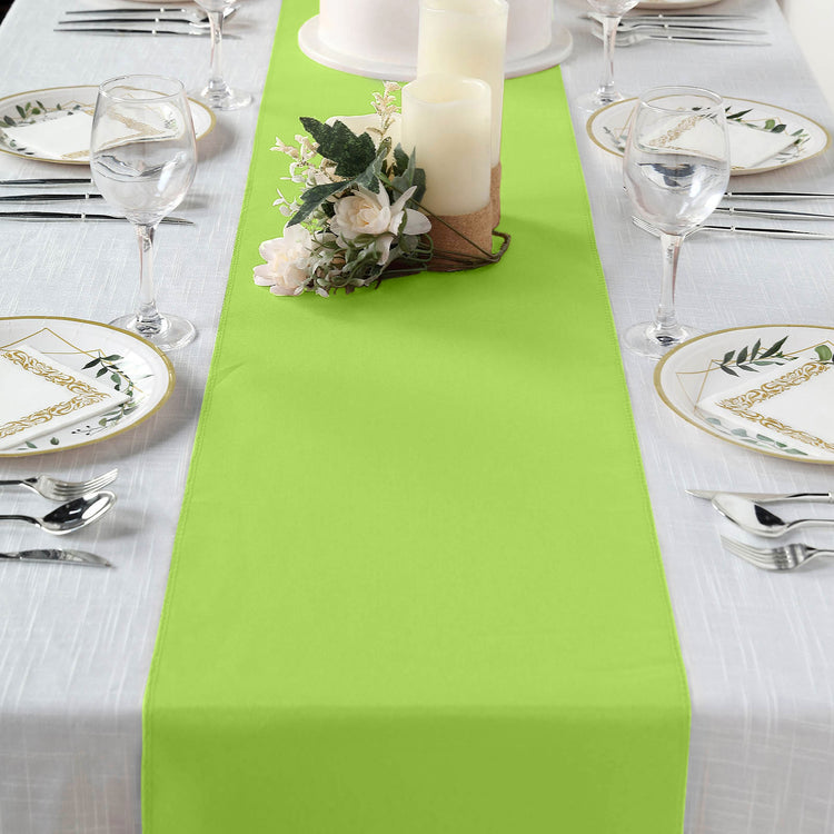 Polyester 12 Inch x 108 Inch Apple Green Table Runner