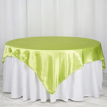 Apple Green Seamless Satin Square Tablecloth Overlay 72 Inch x 72 Inch