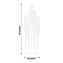 7 Arm Clear Acrylic Cluster Round Taper Candle Holder Candelabra, Pillar Candle Stick Stand