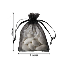 10 Pack | 3x4inch Black Organza Drawstring Wedding Party Favor Gift Bags