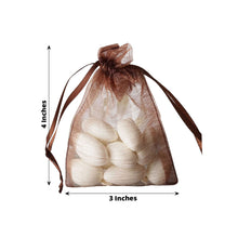10 Pack | 3x4inch Chocolate Organza Drawstring Wedding Party Favor Gift Bags