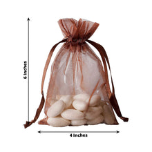 10 Pack | 4inches Chocolate Organza Drawstring Wedding Party Favor Gift Bag