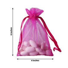 10 Pack | 4inches Fuchsia Organza Drawstring Wedding Party Favor Gift Bags