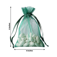 10 Pack | 4inch Hunter Emerald Green Organza Wedding Party Favor Bags
