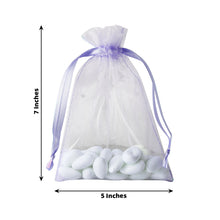 10 Pack | 5x7inch Lavender Lilac Organza Drawstring Wedding Party Favor Gift Bags