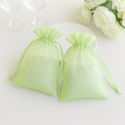 Green organza favor bags for weddings or events