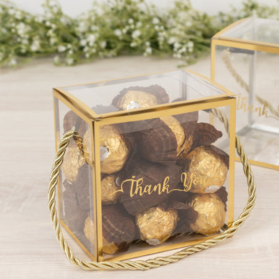 Gift box filled with chocolate treats and a "Thank You" message.