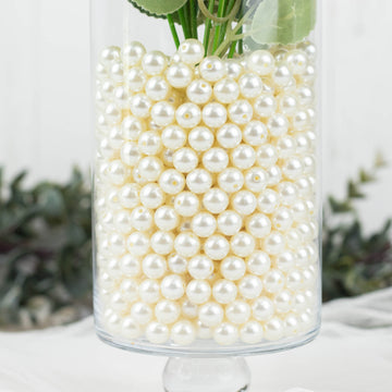 Elevate Your Event Decor with Glossy Ivory Faux Craft Pearl Beads