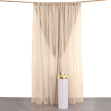 10ft Nude Dual Layered Sheer Chiffon Polyester Backdrop Drape Curtain With Rod Pockets