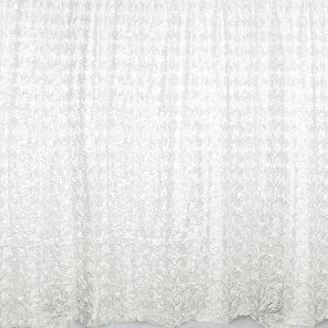 Stunning White Satin Rosette Backdrop Curtain Panel for Memorable Events