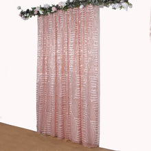 Rose Gold Geometric Sequin Divider Backdrop Curtain with Satin Backing, Seamless Opaque Sparkly