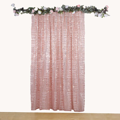 Pink patterned curtain with floral garland
