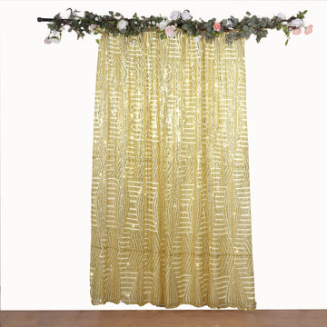 Add a Touch of Glamour with the Gold Geometric Diamond Glitz Sequin Backdrop Curtain