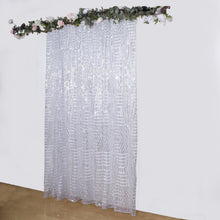 8ftx8ft Silver Geometric Diamond Glitz Sequin Backdrop Curtain with Satin Backing, Seamless