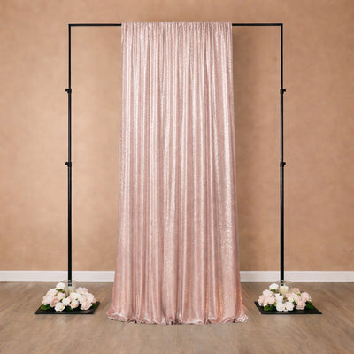 Pink Sequin Backdrop Curtain with Rod Pocket – Shimmering Event Drape Panel for Photo Booths & Displays, 5ft x 12ft