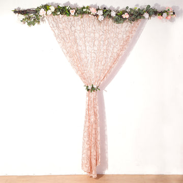 Enhance Your Event with the Rose Gold Embroider Sequin Backdrop Curtain