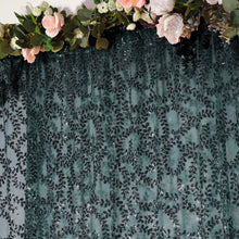 8ftx8ft Hunter Emerald Green Embroider Sequin Backdrop Curtain, Sparkly Sheer Drapery