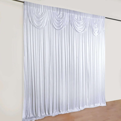 White pleated backdrop curtain for events and photography