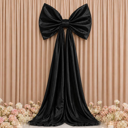 10ft Giant Satin Bow Backdrop Decor, Black – Weddings, Birthdays & Baby Showers