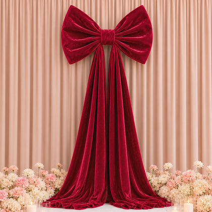 10ft Giant Velvet Bow Backdrop Decor, Burgundy – Weddings, Birthdays & Baby Showers