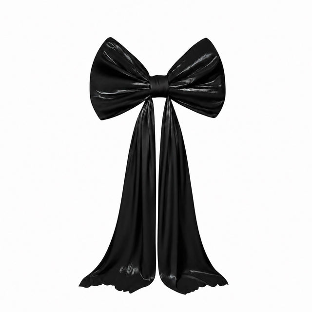 7ft Giant Black Satin Bow Tie Décor for Weddings, Baby Showers & Events