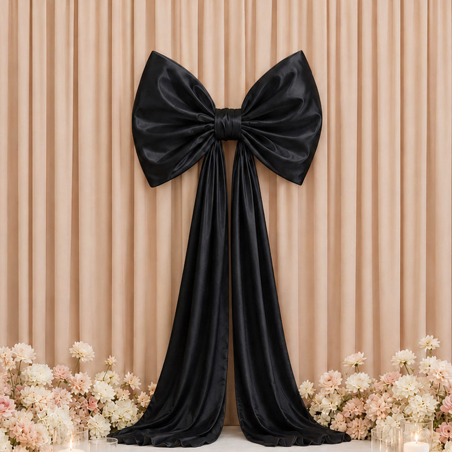 7ft Giant Black Satin Bow Tie Décor for Weddings, Baby Showers & Events