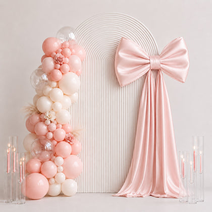 7ft Giant Blush Pink Bow Tie Décor for Weddings, Baby Showers & Events
