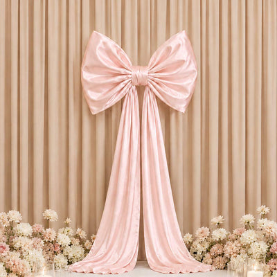7ft Giant Blush Pink Satin Bow Tie Décor for Weddings, Baby Showers & Events