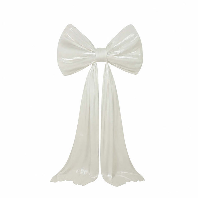 7ft Giant White Satin Bow Tie Décor for Weddings, Baby Showers & Events