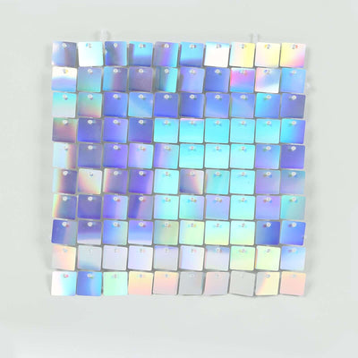 Colorful holographic sample swatches arranged in a grid pattern.