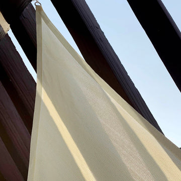 Stay Cool and Protected with the Ivory Triangular UV Blocking Sun Shade Sail