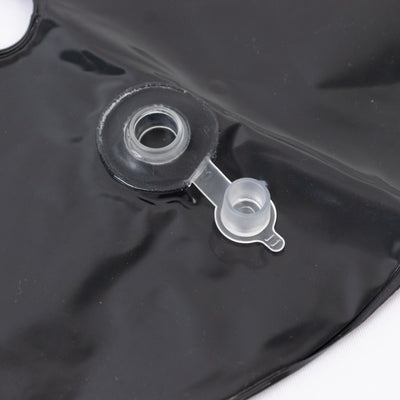 Black inflatable product with clear valve detail