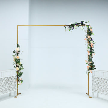 Convenient and Reliable: Heavy Duty Metal Square Balloon Flower Frame Photo Backdrop Stand 8ft