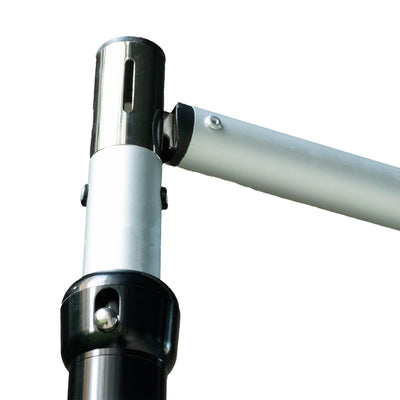 Adjustable aluminum pole connector for versatile height settings.