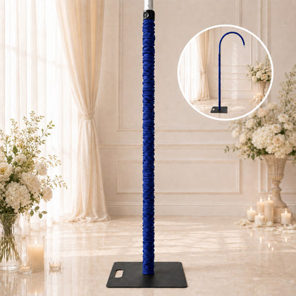 Spandex Upright Pole Cover – 20ft Royal Blue, Stretch Fabric for Curved Aluminum Chandelier Hanger, Pipe & Drape, Lighting & Stage Use, Event Setup