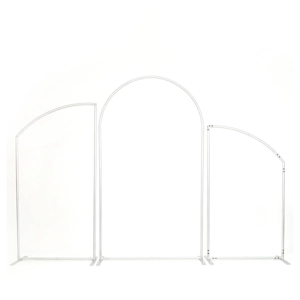 Three clear acrylic arch display frames on white background#whtbkgd