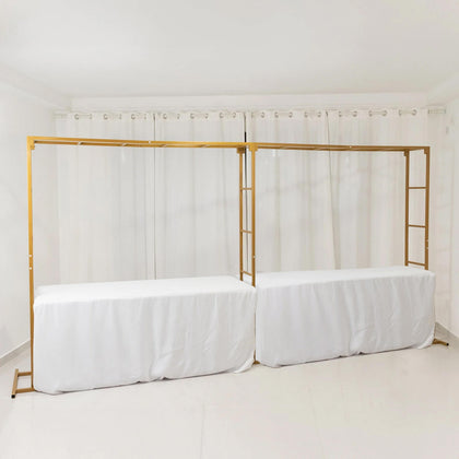 Gold Rectangular Arbor - Freestanding 6' High Over the Table Stand, Backdrop Stand with Double Frame for Floral Balloon Décor - 6ftx12ft