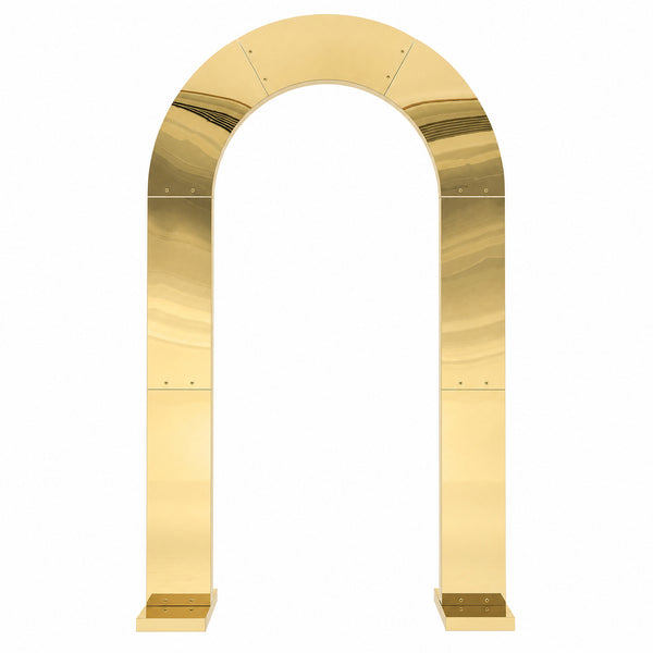 Gold arched doorway frame on white background#whtbkgd