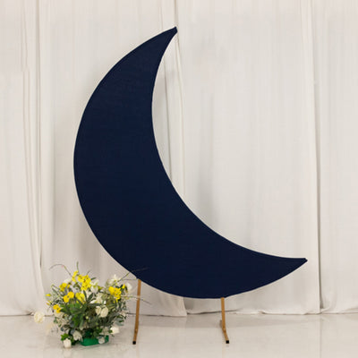 Navy crescent moon decoration with floral arrangement