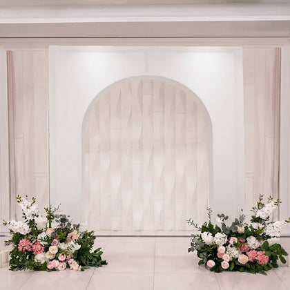 White Spandex Wedding Arch Cover for Arc de Triomphe Stand, Stretch Fitted Floral Balloon Frame Backdrop Stand Cover - 7ft
