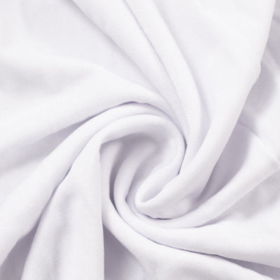 White fabric close-up showing soft, smooth texture.