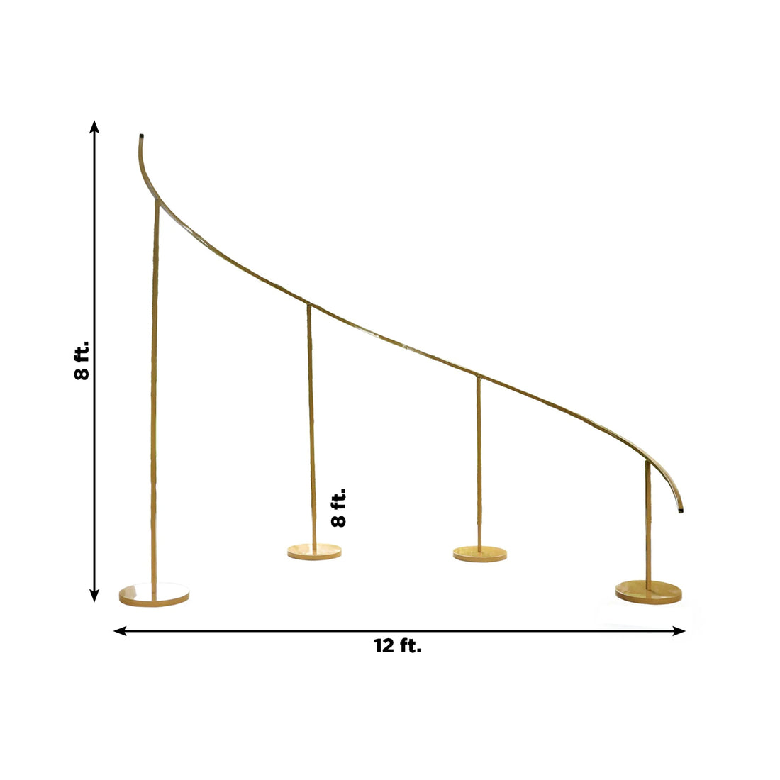 Curved Wave Wedding Arch 8ftx12ft Gold | eFavormart