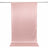 Pink satin curtain panel hanging on a rod, isolated on white background