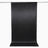 Black photography backdrop curtain on hanging rod, seamless studio background