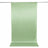 Light green satin draped fabric panel hanging on a rod