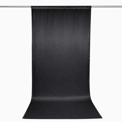 Black photography backdrop on hanging support stand, seamless studio background