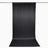 Black photography backdrop on hanging support stand, seamless studio background