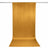 Gold satin photography backdrop curtain on rod, white background