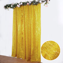 8ft Gold Metallic Fringe Shag Photo Backdrop Divider Curtain, Shimmery Tinsel Polyester Drapery